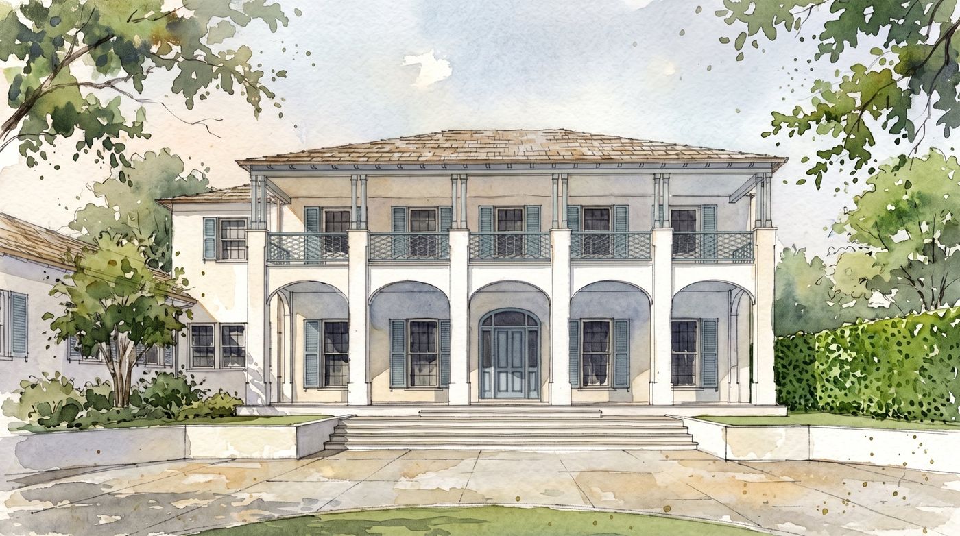 Artist's impression of No. 7695 South Flagler Drive, front elevation